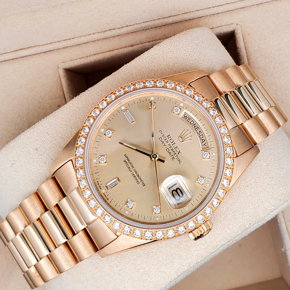 Rolex Day-Date 18348 Diamond Bezel President
